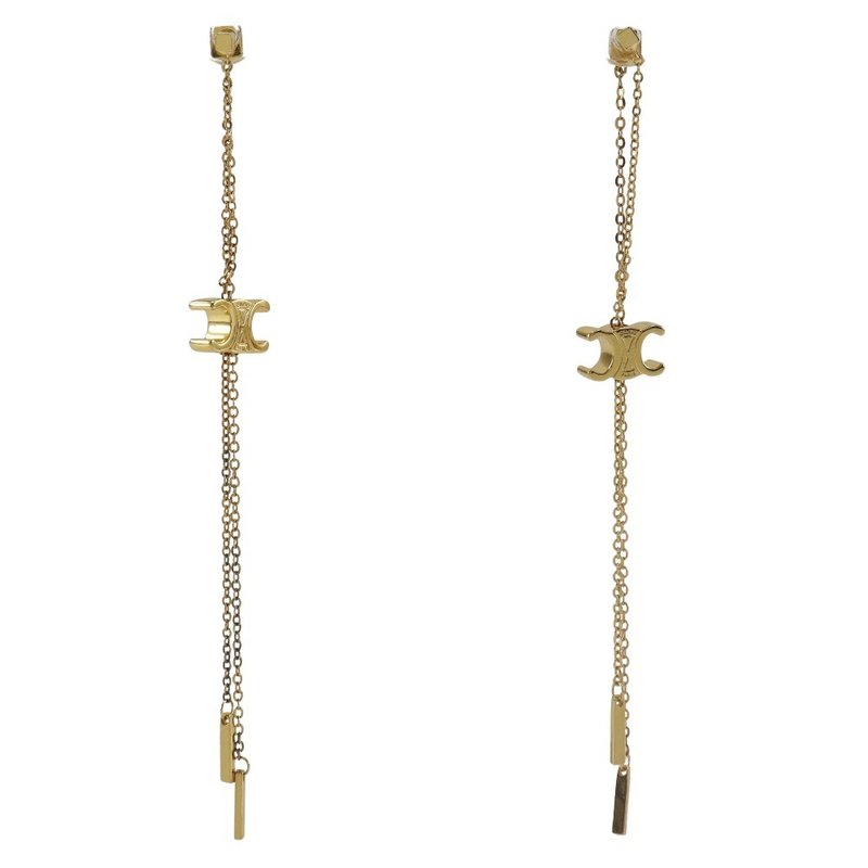 【日本直送】セリーヌ CELINE トリオンフ ピアス ラリアット 金メッキ 約6.6g レディース【中古】 - 耳環/耳夾/耳骨夾 - 其他金屬 金色