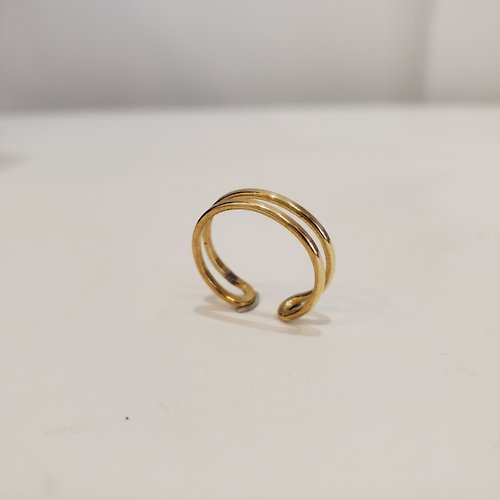 LYNLI Jewelry 【戒指】黃銅-雙層活動開口戒指-母親節/畢業禮物/情人節禮物