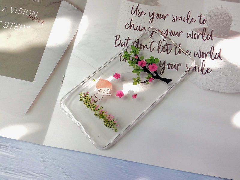 Pressed Flower Phone Cases, iPhone 7 and iPhone 8, plum flower - เคส/ซองมือถือ - เรซิน หลากหลายสี
