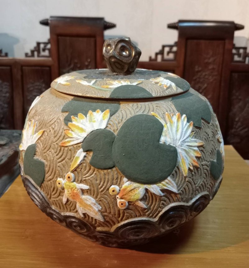 手工刻花__茶倉系列-悠遊 - 茶壺/茶杯/茶具 - 陶 咖啡色