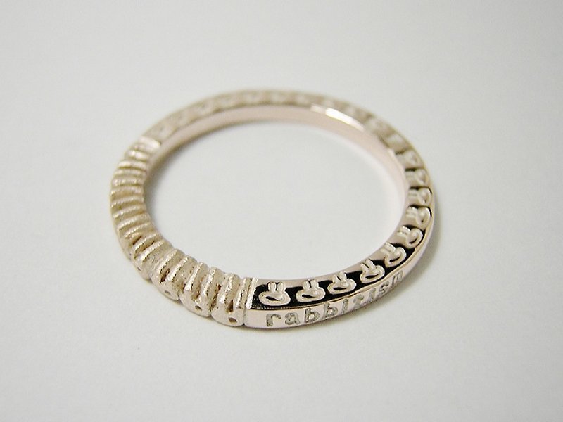 rabbitism - pink silver (mille+-feuille)(Price for 1 ring only) 戒指 指环 指環 堆疊環 兔 兎 - General Rings - Other Materials Pink