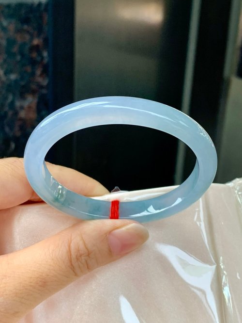Good Morning Studio 冰種翡翠天然翡翠玉鐲 A玉手鐲 玉鈪 • 冰種藍紫飄花翡翠貴妃鐲