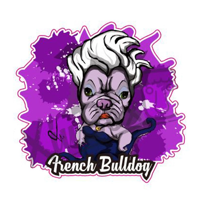 Ursula Bulldog Dog Sticker Locomotive Sticker Luggage Sticker Hard Hat Sticker Laptop Sticker - สติกเกอร์ - วัสดุอื่นๆ หลากหลายสี