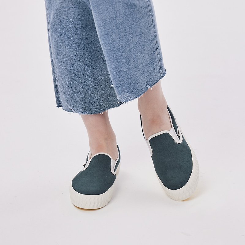 moz瑞典 駝鹿 奶泡感 超舒適懶人鞋(海峽綠) - 女款休閒鞋 - 棉．麻 綠色