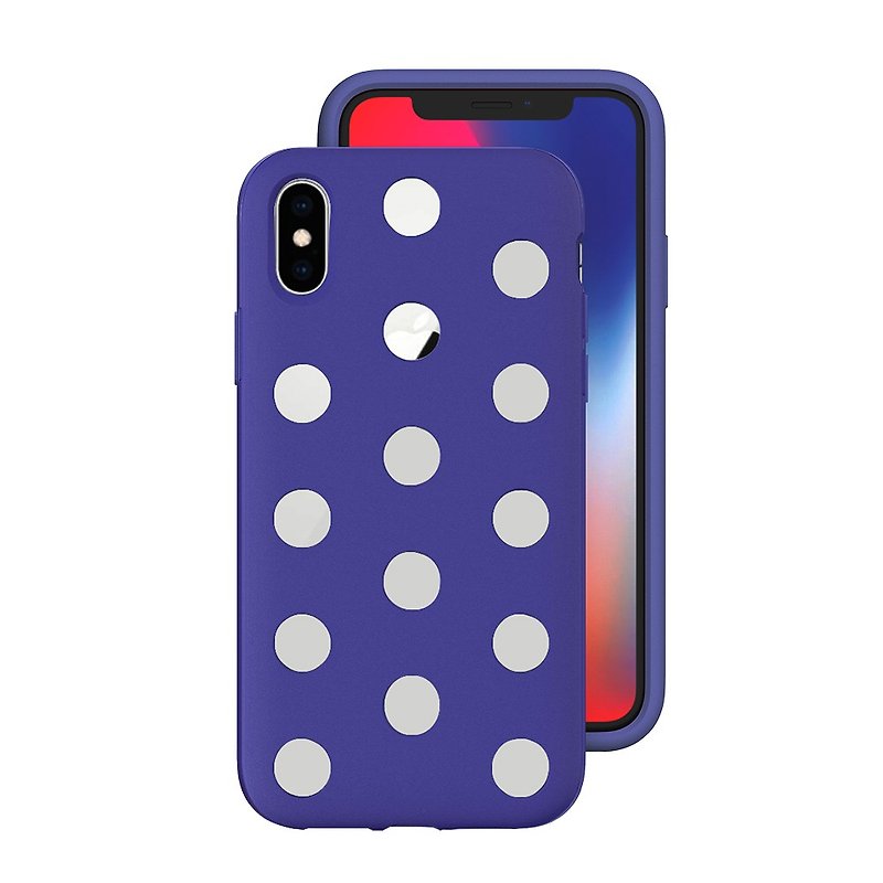 AndMesh-iPhone Xs Dot Double Collision Protective Case-インディゴブルー（4571384959186 - スマホケース - その他の素材 パープル