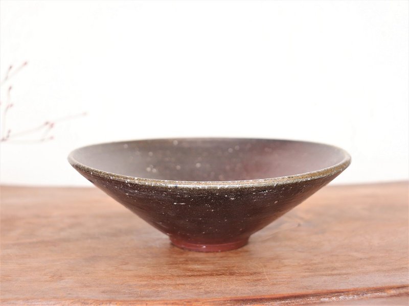 Bizen ware bowl (17cm) hc3-009 - Plates & Trays - Pottery Brown