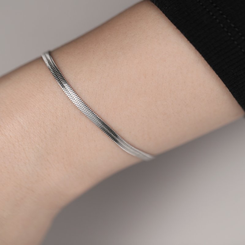 moorigin Flat 手鍊 | 醫療鋼・抗過敏・可洗澡・不掉色 - 手鍊/手環 - 不鏽鋼 