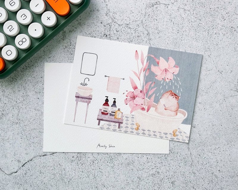 【腋下洗香香】 明信片 |柔軟又毛茸茸的小日子系列 - 卡片/明信片 - 紙 