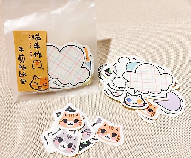 猫の話し 手作りシールセット 猫手作り カード用、手帳用 ショップ 猫手作り シール Pinkoi