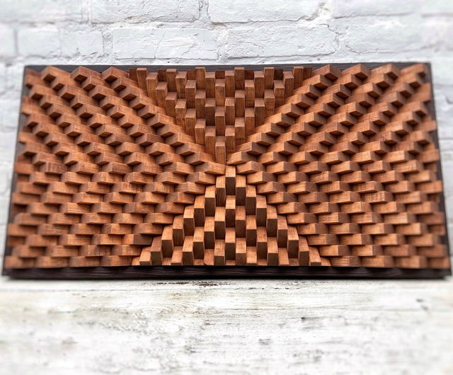 3Dウッドウォールアート - 天然木 - オフィス装飾 - 音楽室 - 音響