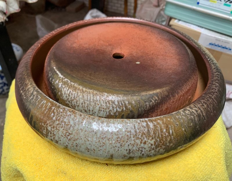 傳統柴燒茶盤 長26cm*寬26cm*高6cm 作者羅明逢 - 陶藝/玻璃 - 陶 卡其色