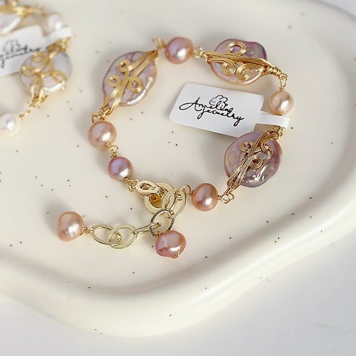 Amelia Jewelry Amelia Jewelry丨洛可可蛋糕丨高品巴洛克珍珠繞線手鍊