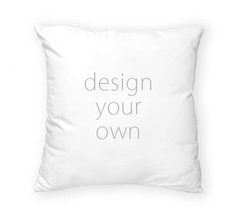 客製 滿版 印花 方形 可拆式 抱枕 - 枕頭/咕𠱸 - 聚酯纖維 白色