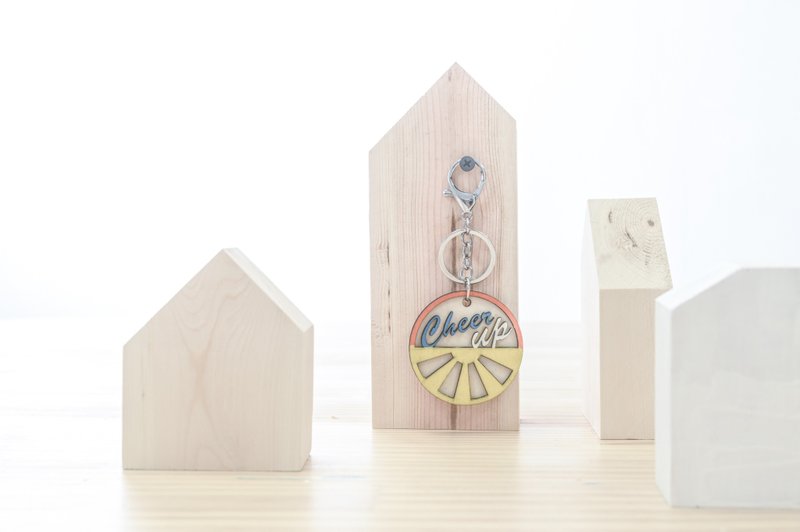 Smile 笑笑学 | hand-created and expanded incense wood key ring - Keychains - Wood Khaki