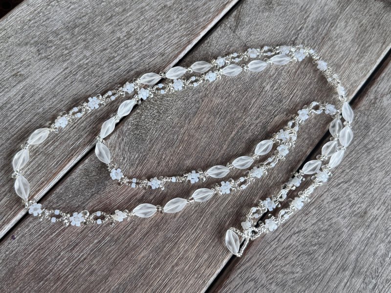 20260127 Precious Pearl Beaded Necklace - Necklaces - Semi-Precious Stones White