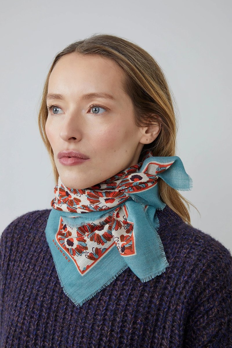 794 羊毛方巾70 - 米色 - 圍巾/披肩 - 羊毛 