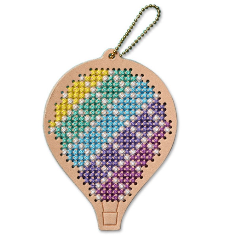 【Hot Air Balloon】Leather Ornament - Cross Stitch Kit | Xiu Crafts - เย็บปัก/ถักทอ/ใยขนแกะ - หนังแท้ หลากหลายสี