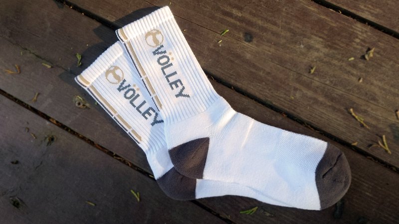 _ VöLLEY Autumn_crew socks Sport socks - Socks - Cotton & Hemp White