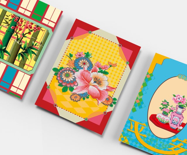 台湾花模様クリアファイル_3枚入り_A4サイズ - ショップ Bu Diao