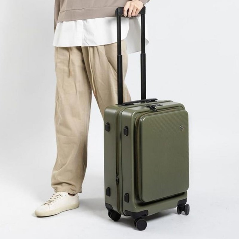 Dreamin 20-inch flip-up front-loading suitcase/carry-on suitcase-Forest Green - กระเป๋าเดินทาง/ผ้าคลุม - พลาสติก สีเขียว