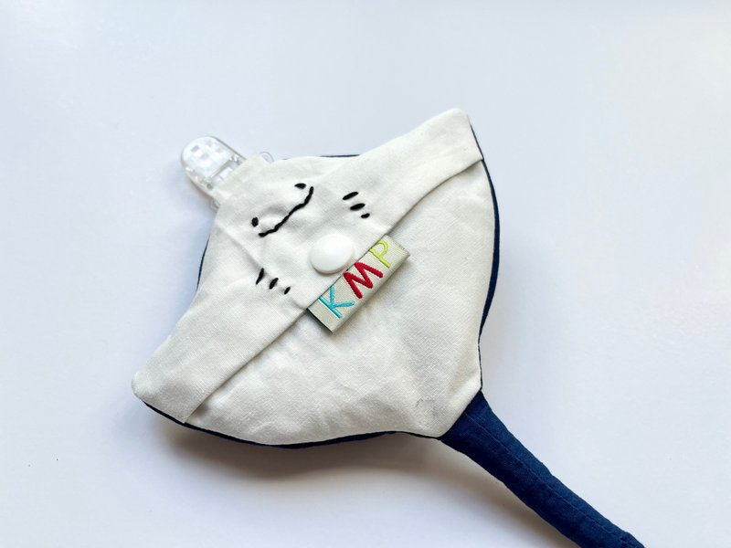 Stingray shape safety bag - Omamori - Cotton & Hemp Blue