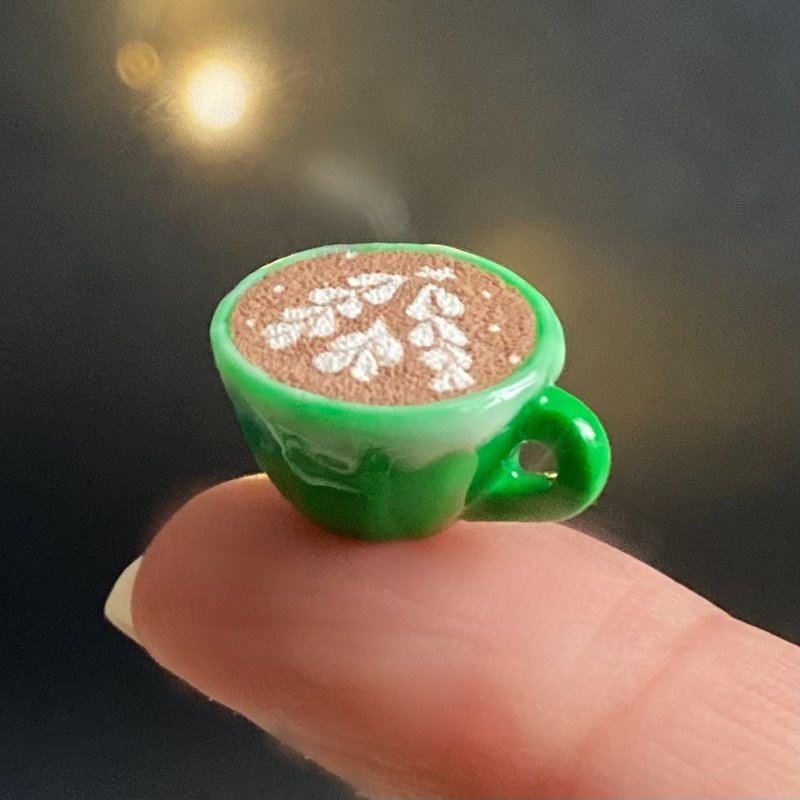 Xmas night latte (green) miniature coffee cup - Other - Clay Green