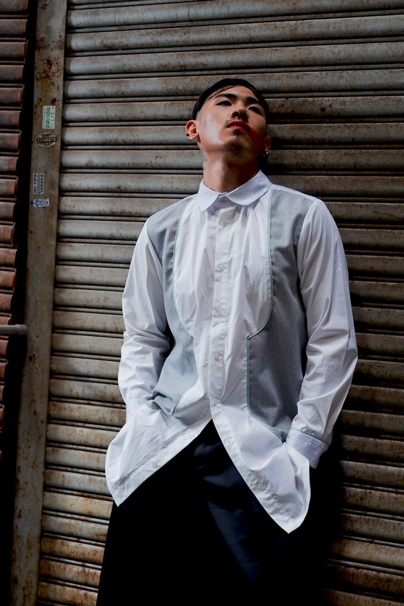 Suiting stitching shirts (162T01) - เสื้อเชิ้ตผู้ชาย - ผ้าฝ้าย/ผ้าลินิน ขาว
