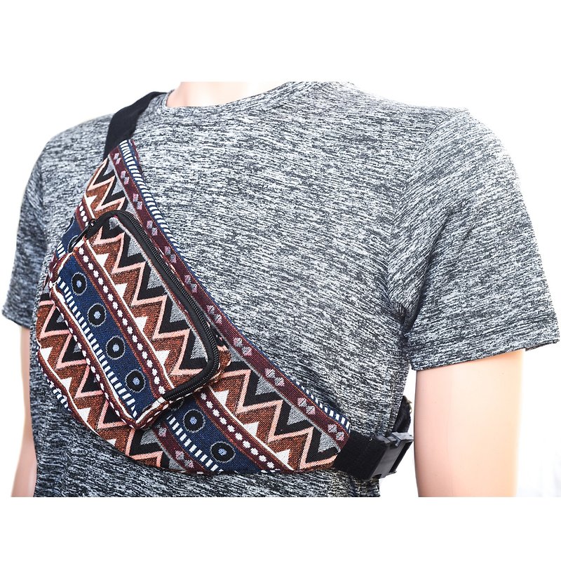 Aztec Tribal Canvas Sports Fanny Pack - Other - Cotton & Hemp Brown