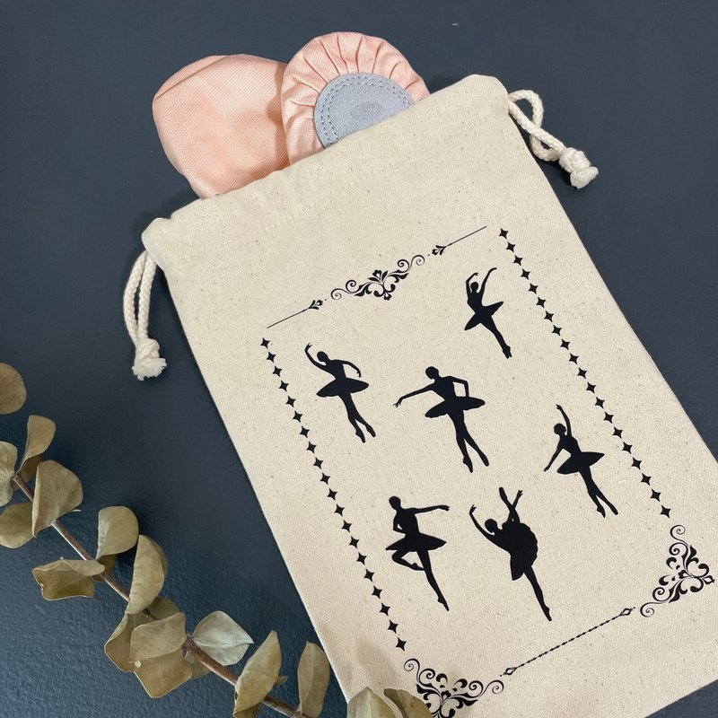 Dance Shoe Bag-Pink Ballet-Ballet Merchandise/Adult Ballet/Ballet Gift - Drawstring Bags - Cotton & Hemp 