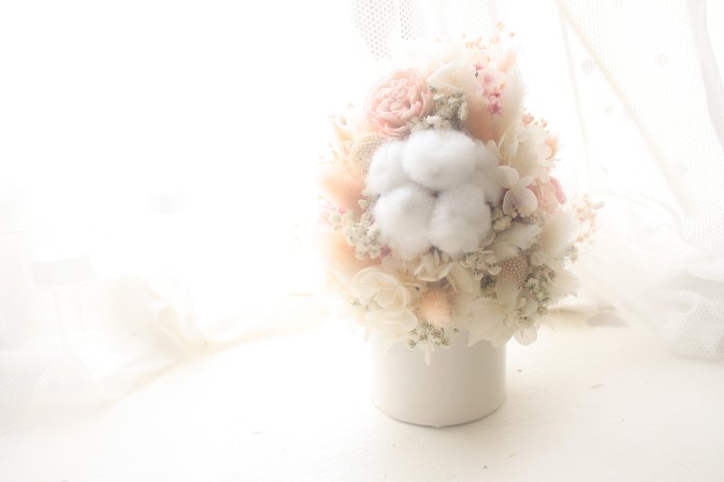 White Marshmallow Forest Christmas Tree Table Flower Cotton Dry Flower Ceremony - Dried Flowers & Bouquets - Plants & Flowers White