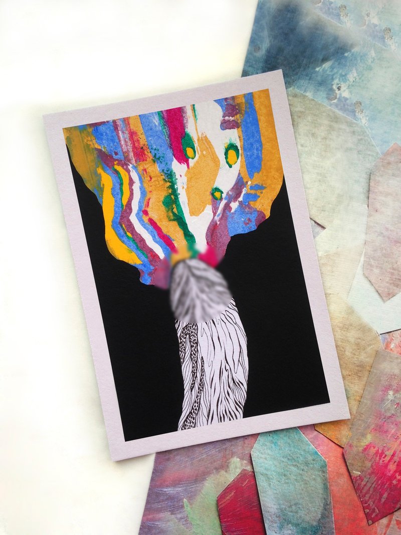 The nude body drawing. Abstract drawing. Nude abstract painting. Nude body art. - 海報/掛畫/掛布 - 紙 黃色