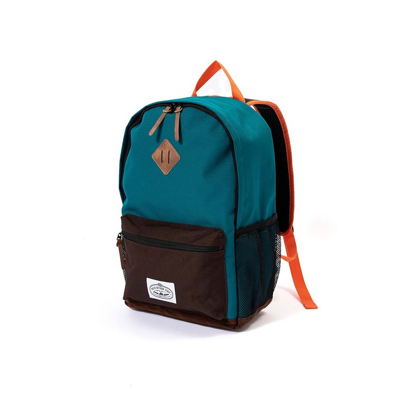 日本限定 POLER Rambler Pack M 探索漫遊雙肩包 / 藍綠*棕 - 後背包/背包/書包 - 聚酯纖維 綠色