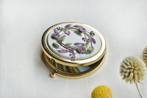 フランス刺繍 藤の花輪 リバーシブルミラーボックス - ショップ