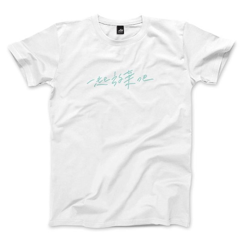 Give Up Together-White-Unisex T-shirt - เสื้อยืดผู้ชาย - ผ้าฝ้าย/ผ้าลินิน 