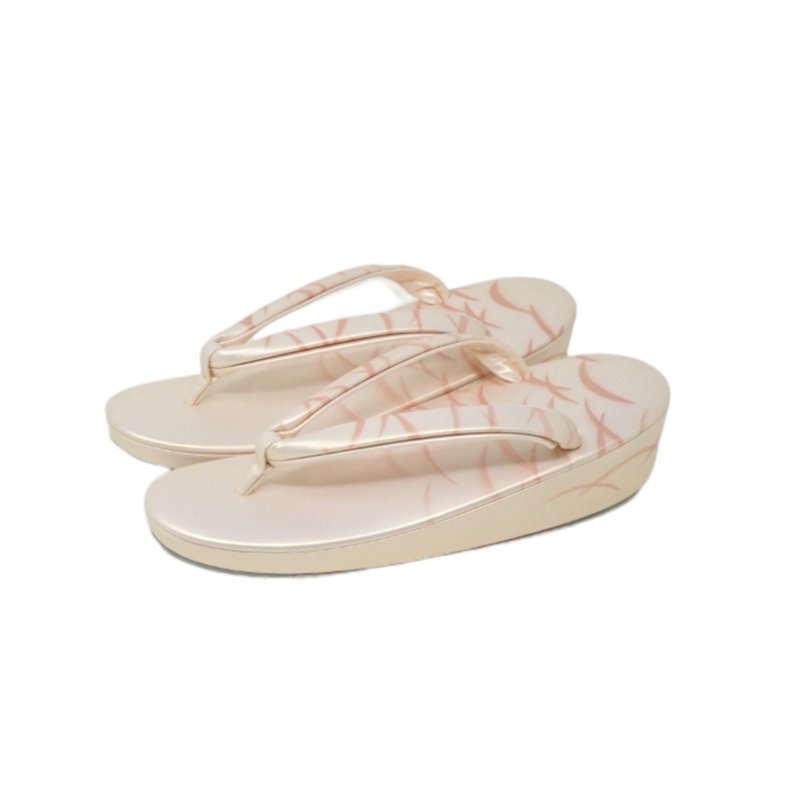 Formal sandals, genuine leather, pale pink, tsuyu grass pattern, free size - Other - Genuine Leather Pink