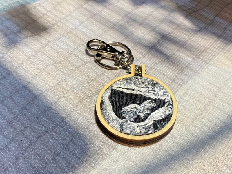 超音波刺繡 鑰匙圈/吊飾 寶寶刺繡 Ultrasound 客製化 - 嬰兒手鍊/飾品 - 棉．麻 黑色