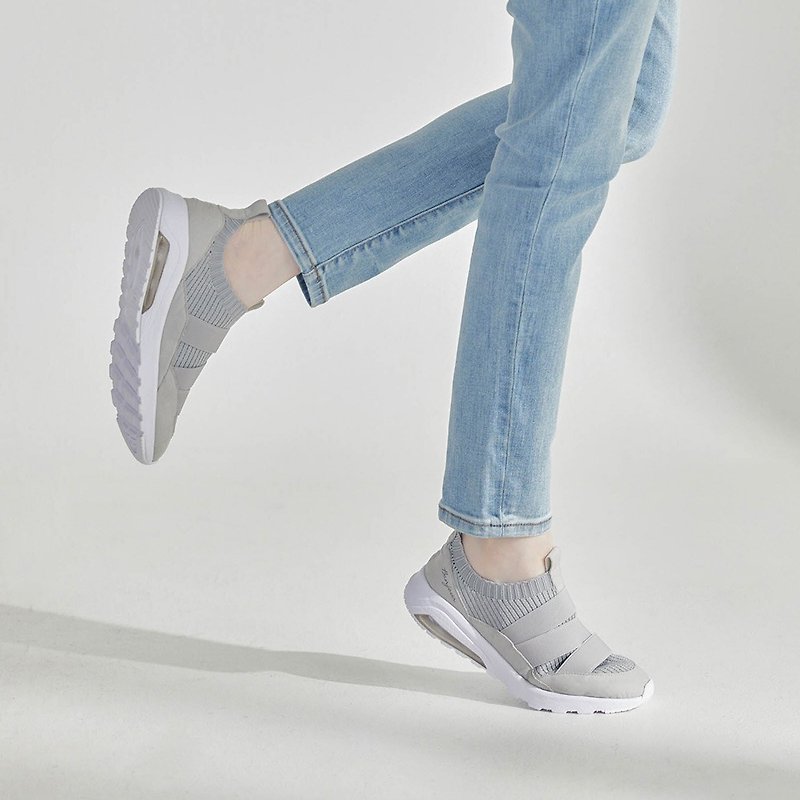 230g羽量級透氣襪套健走鞋 - 女款運動鞋/波鞋 - 其他人造纖維 灰色