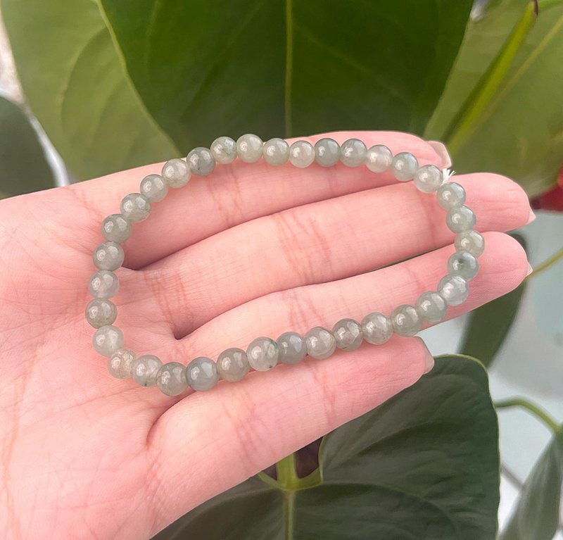 5.5mm natural Burmese jadeite bracelet item A - Bracelets - Gemstone 