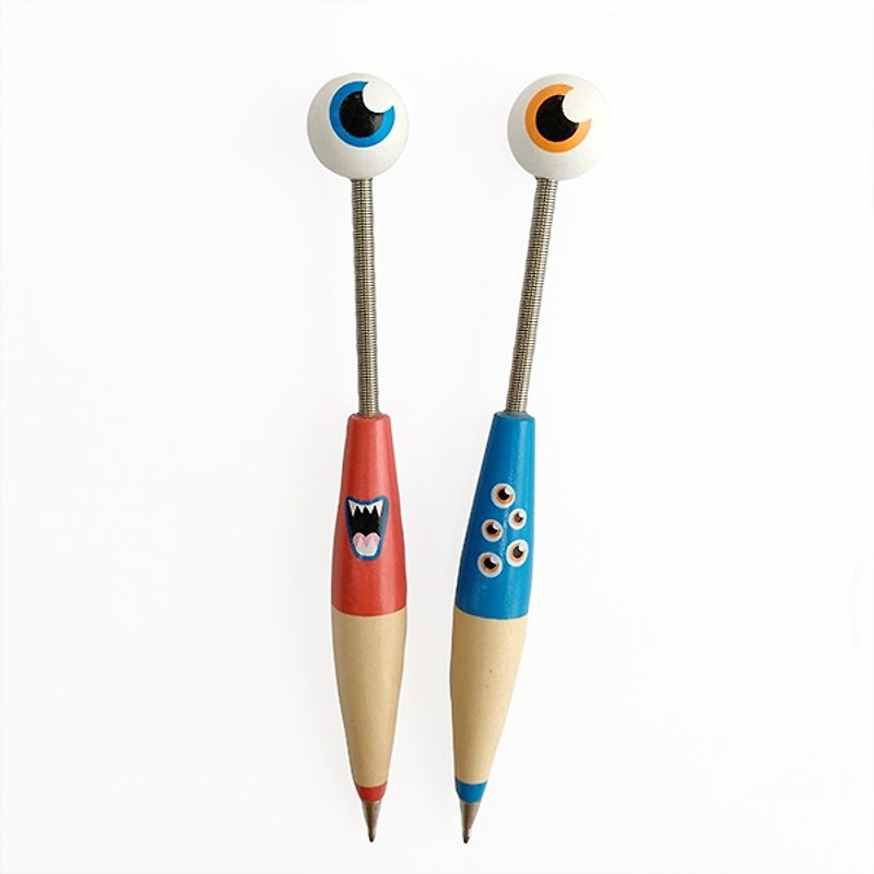 Wooden monster pens - Red and blue - ปากกา - ไม้ 