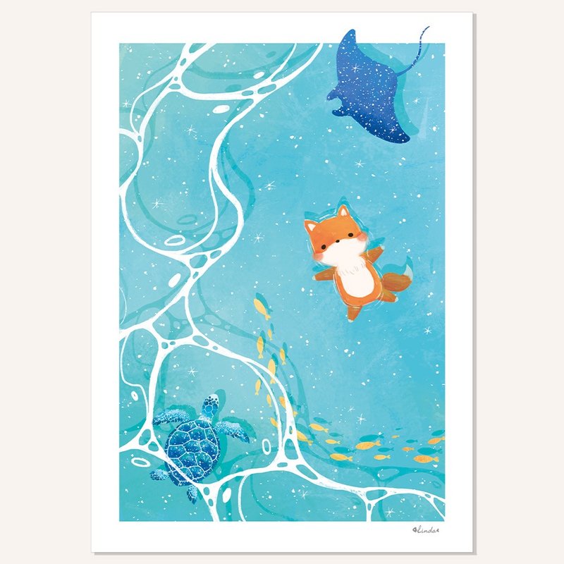 プリント装飾画 ポスター キャンバスアート【涼やかな海】 - ポスター・絵 - 紙 多色