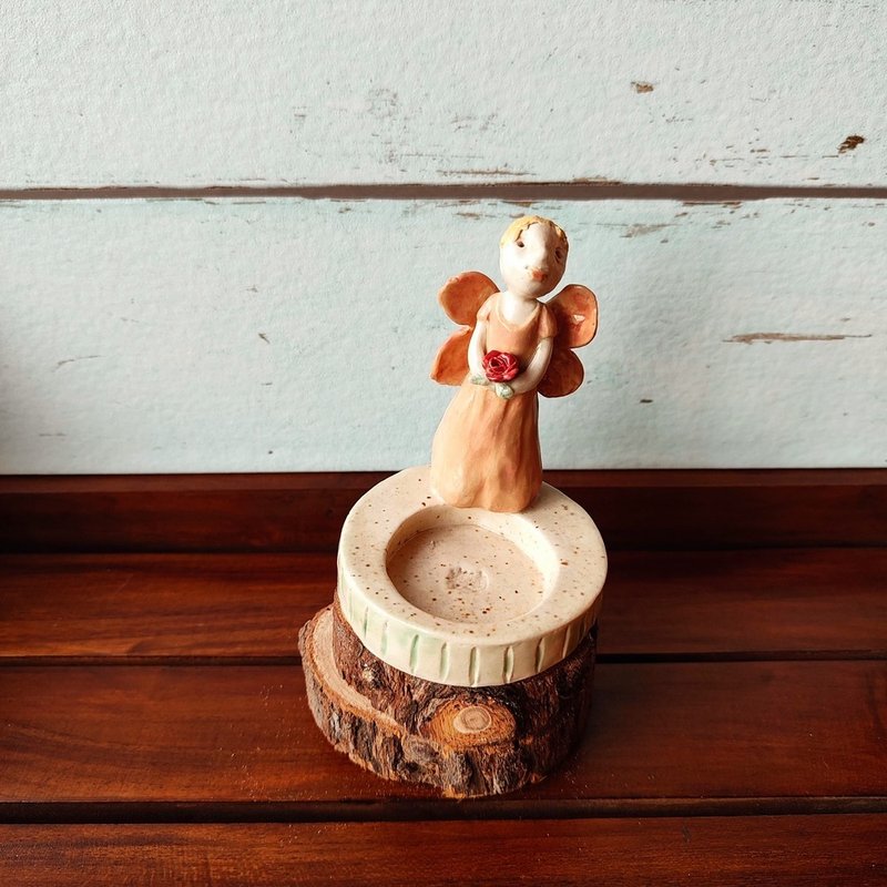 Handmade pottery-meditation pottery-elf candlestick - เทียน/เชิงเทียน - ดินเผา 