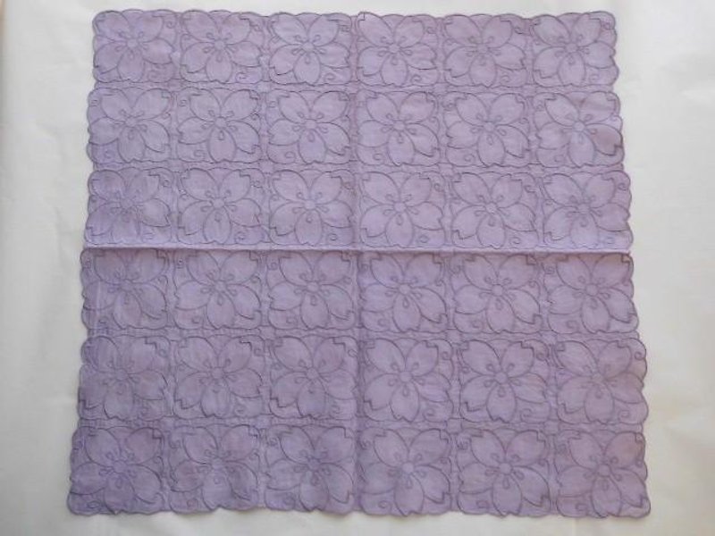 Log wood dyed (Sakura) large-format race cut handkerchief - Other - Cotton & Hemp Purple