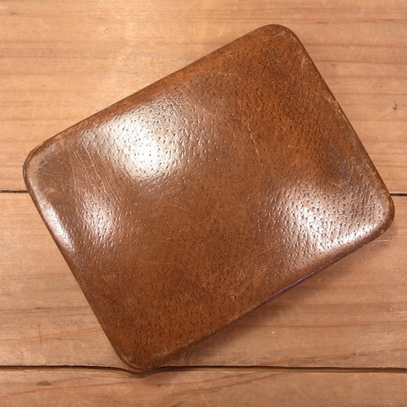 古い骨の革製シガレットケースウォレットVINTAGE - 財布 - 革 ブラウン