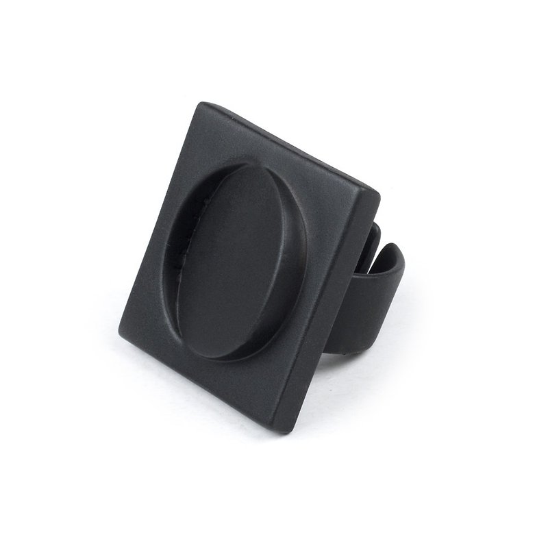 Recovery Multi-View Square Ring (Fog Black) - แหวนทั่วไป - โลหะ สีดำ