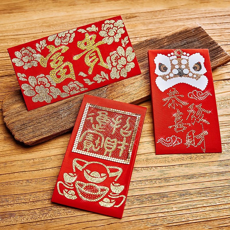 【GFSD】Luxury limited red envelope bag -【Golden Fortune Series-A set of three】 - ถุงอั่งเปา/ตุ้ยเลี้ยง - วัสดุอื่นๆ สีแดง