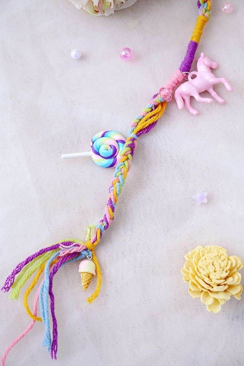 Colorful sweetheart theme detachable dreadlocks braided hair accessories headband dopamine - เครื่องประดับผม - ขนแกะ หลากหลายสี