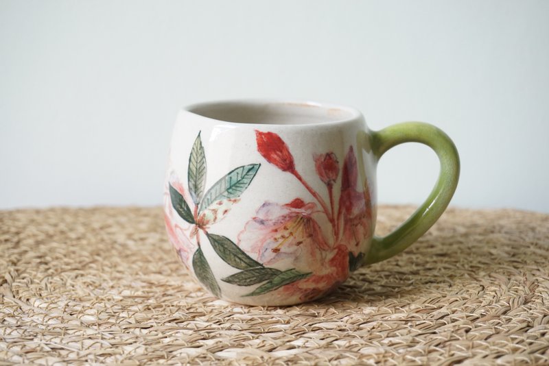 Taiwan alpine plant pottery cup - Yushan Rhododendron - แก้ว - ดินเผา สีเหลือง