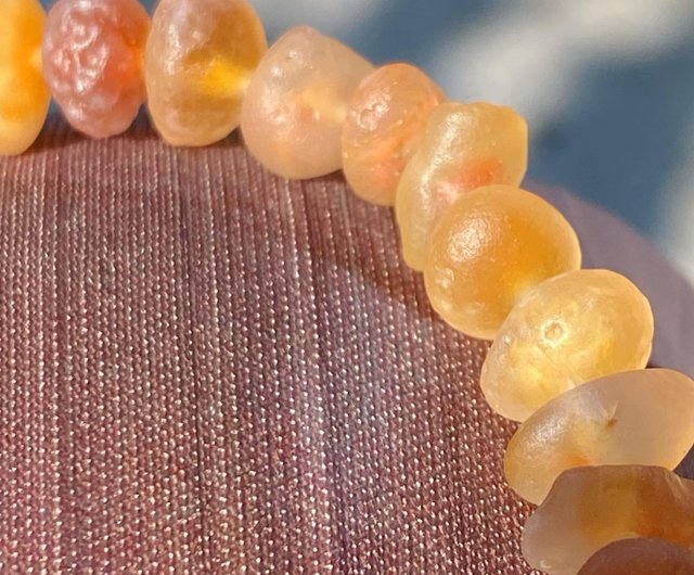 遺失物】天然石ゴビハニー瑪瑙キャンディーハートビーンブレスレット