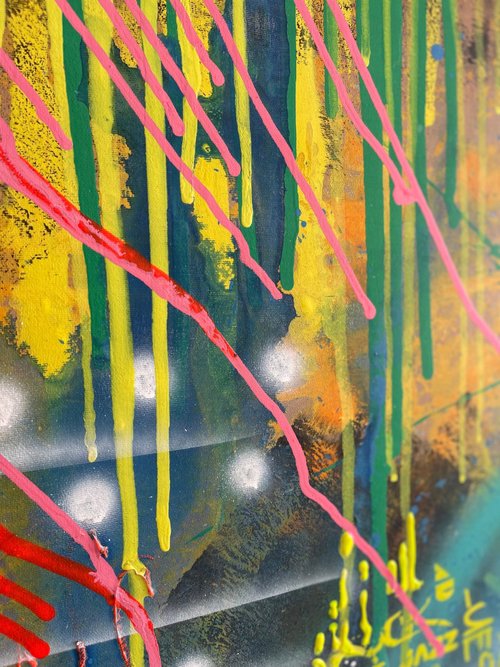 キャンバスに描かれたオリジナルの動物ポップアートの絵画