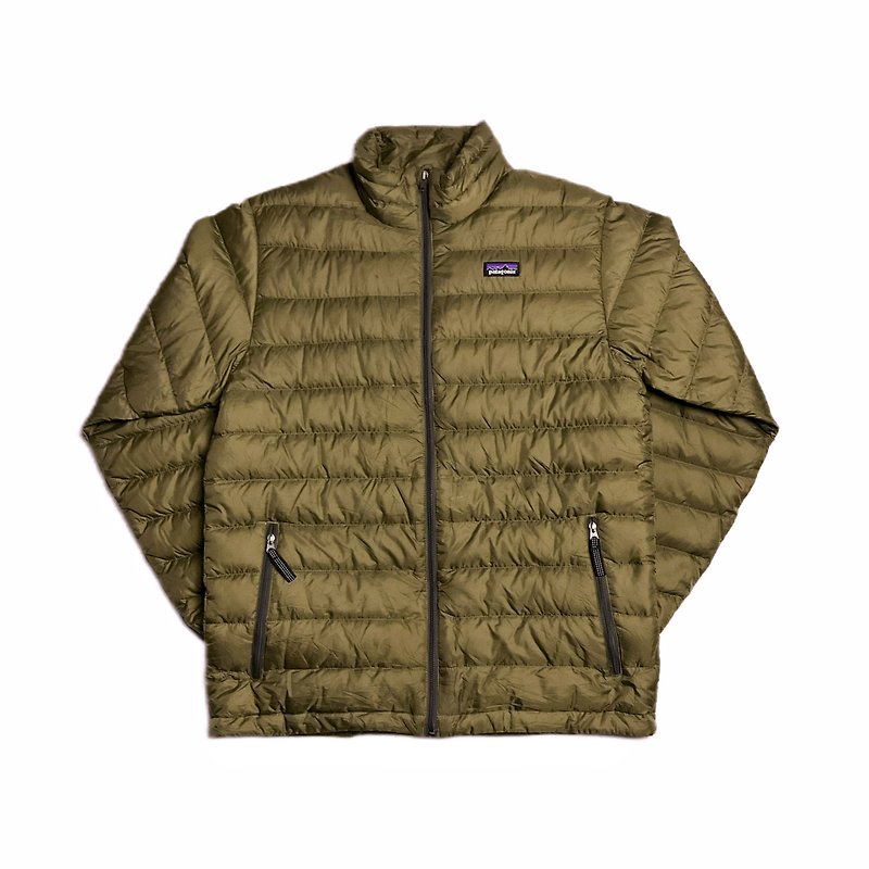 Patagonia Olive Green Down Jacket - Men's Coats & Jackets - Polyester Khaki